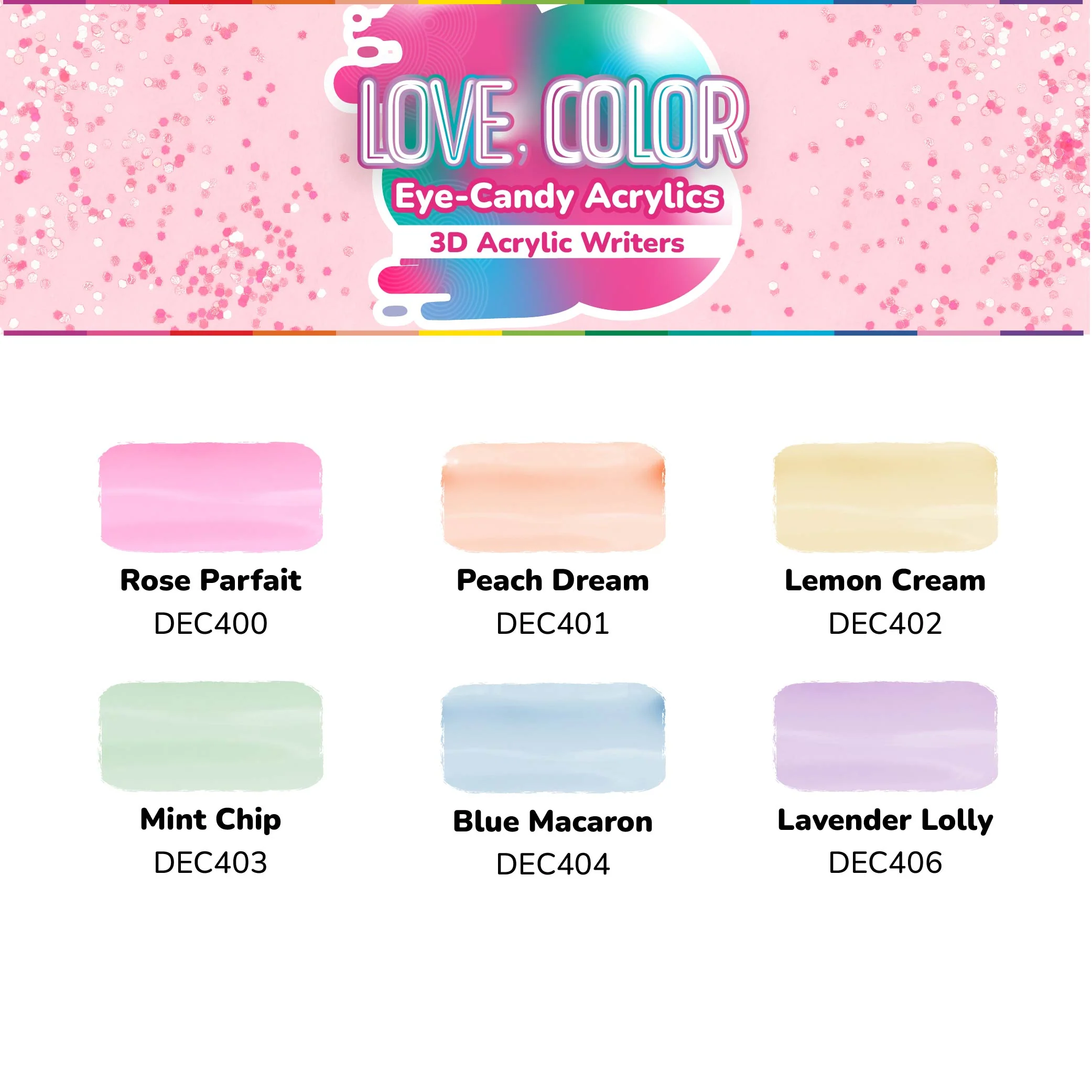 Love, Color 3D Acrylic Writers Complete Set (8ct) - Image 4